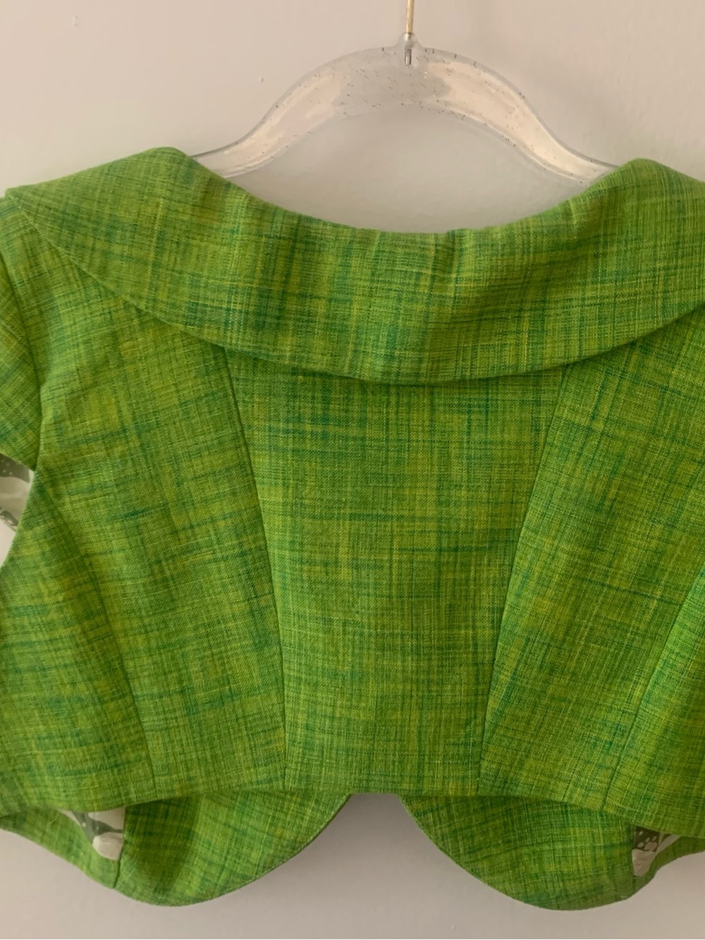 Tracy Reese Lime-Green Cropped Caplet with Peter Pan Collar size 6 - Picture 5 of 6